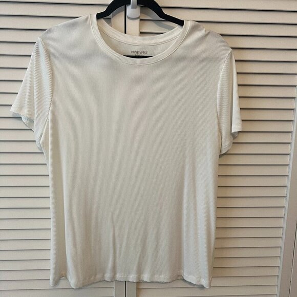 Nine West White T shirt Size XL - Picture 1 of 5